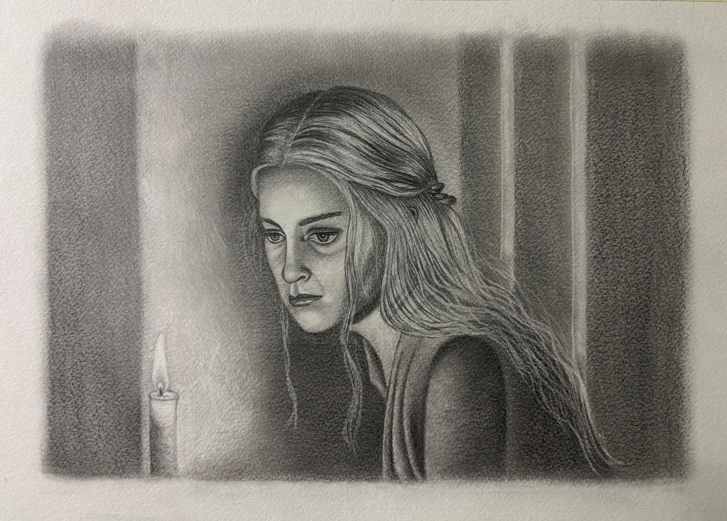 Detail from Helena Targaryen, graphite on paper by Suman Kumari